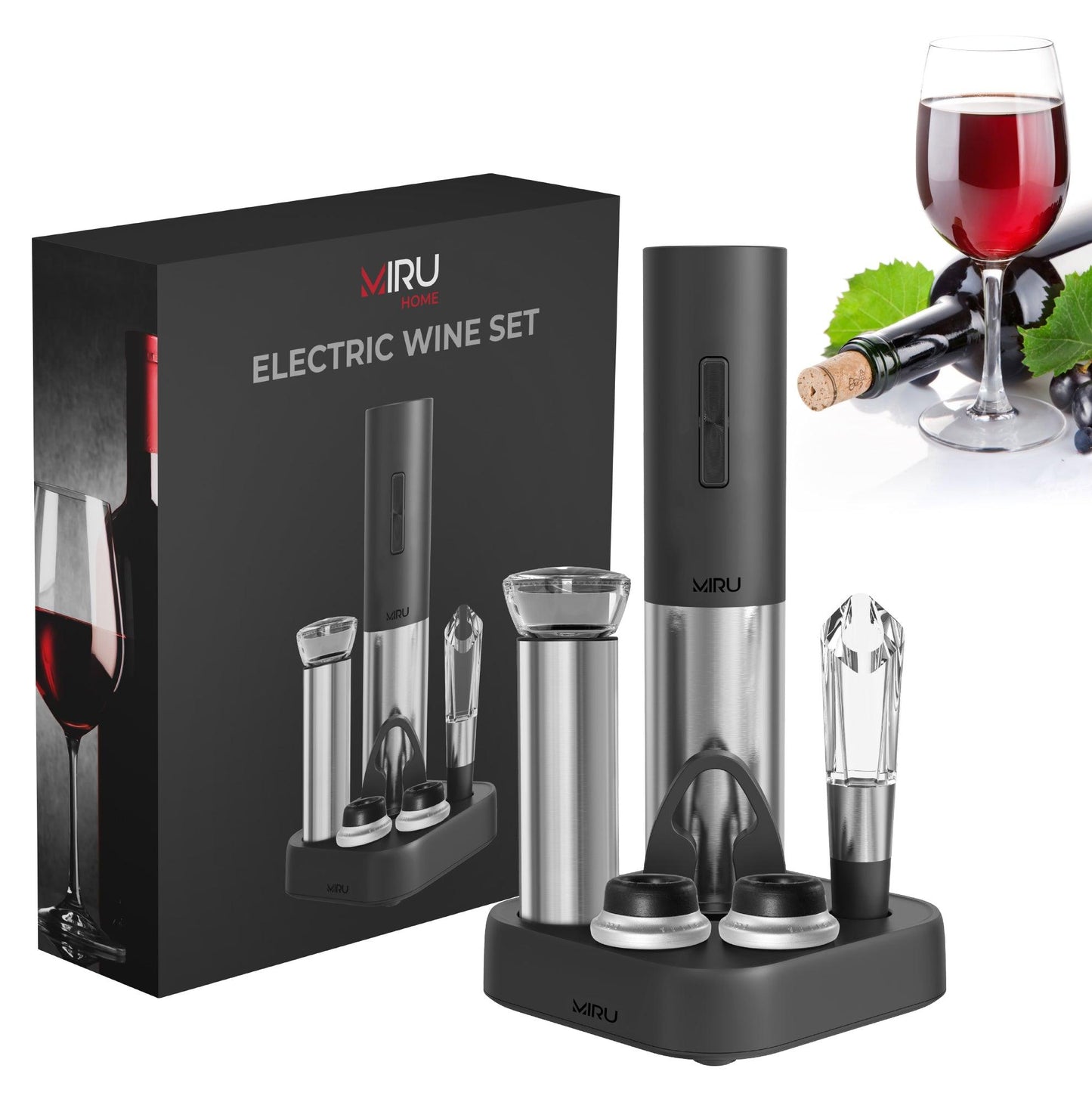 Electric Wine Bottle Opener 6-in-1 Set - Miruhome