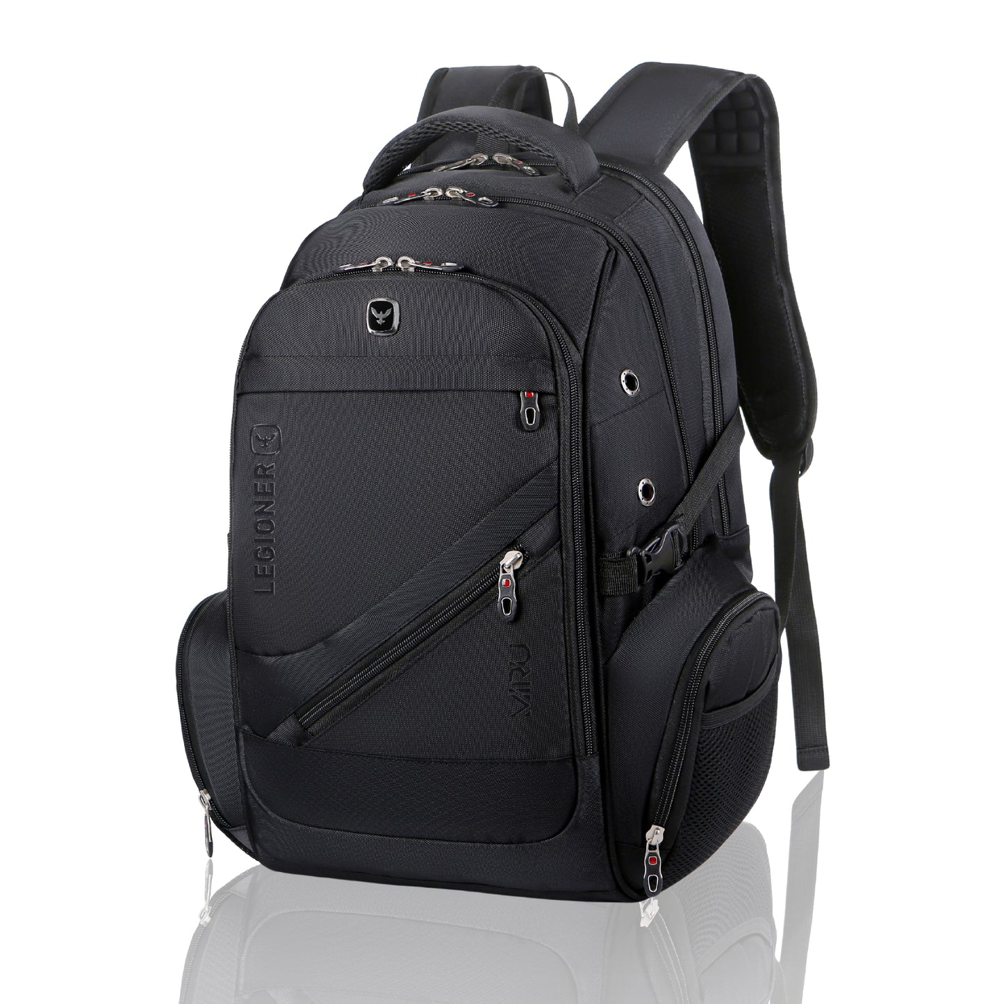 Waterproof laptop backpack with USB black M03