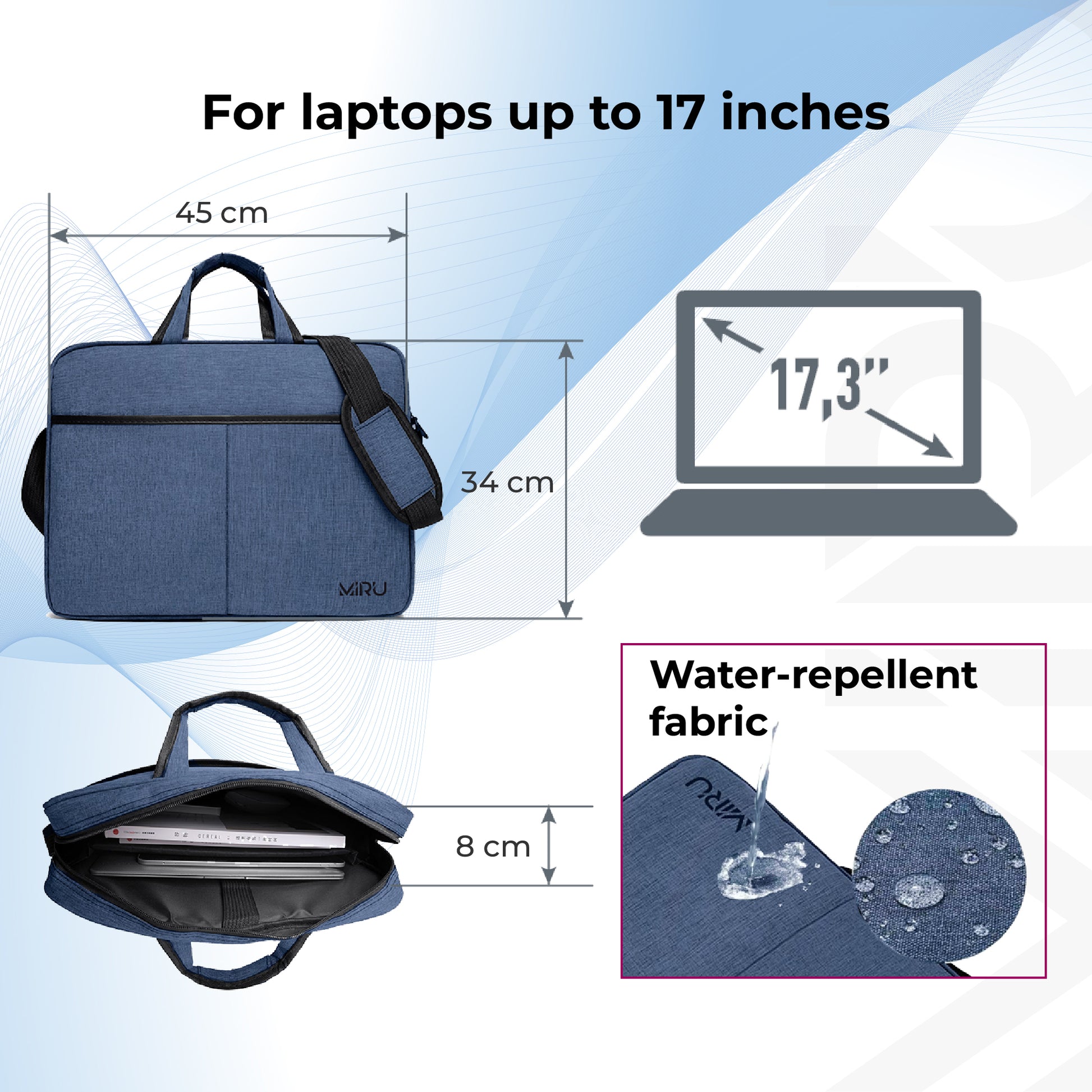 17.3" LAPTOP BAG LIGHT LIGHT LARGE SHOULDER BAG - Miruhome