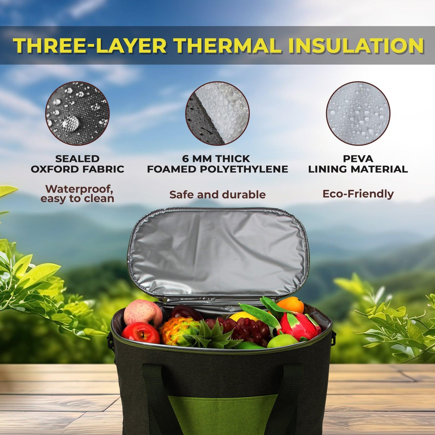 THERMAL BAG FOR FOOD LARGE REFRIGERATOR FOR PICNIC - Miruhome