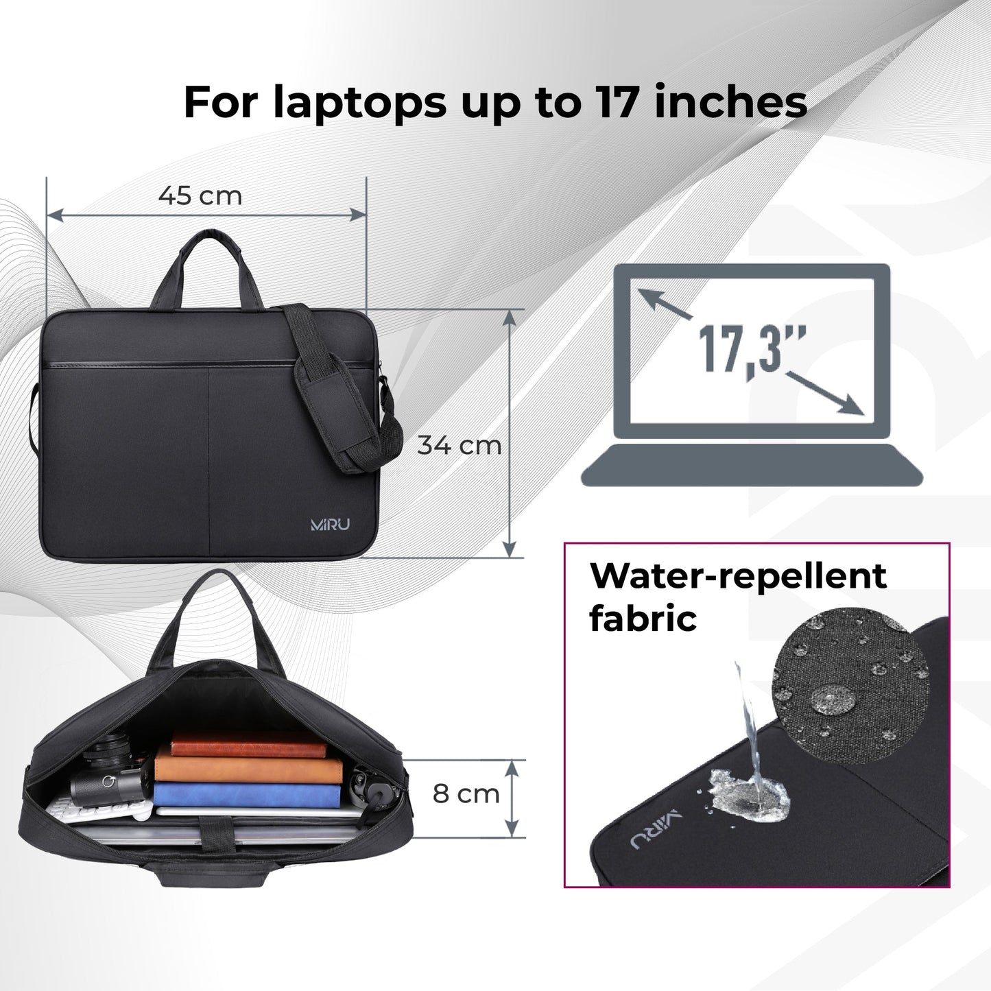 BUSINESS LAPTOP BAG 17.3 SHOULDER Briefcase - Miruhome