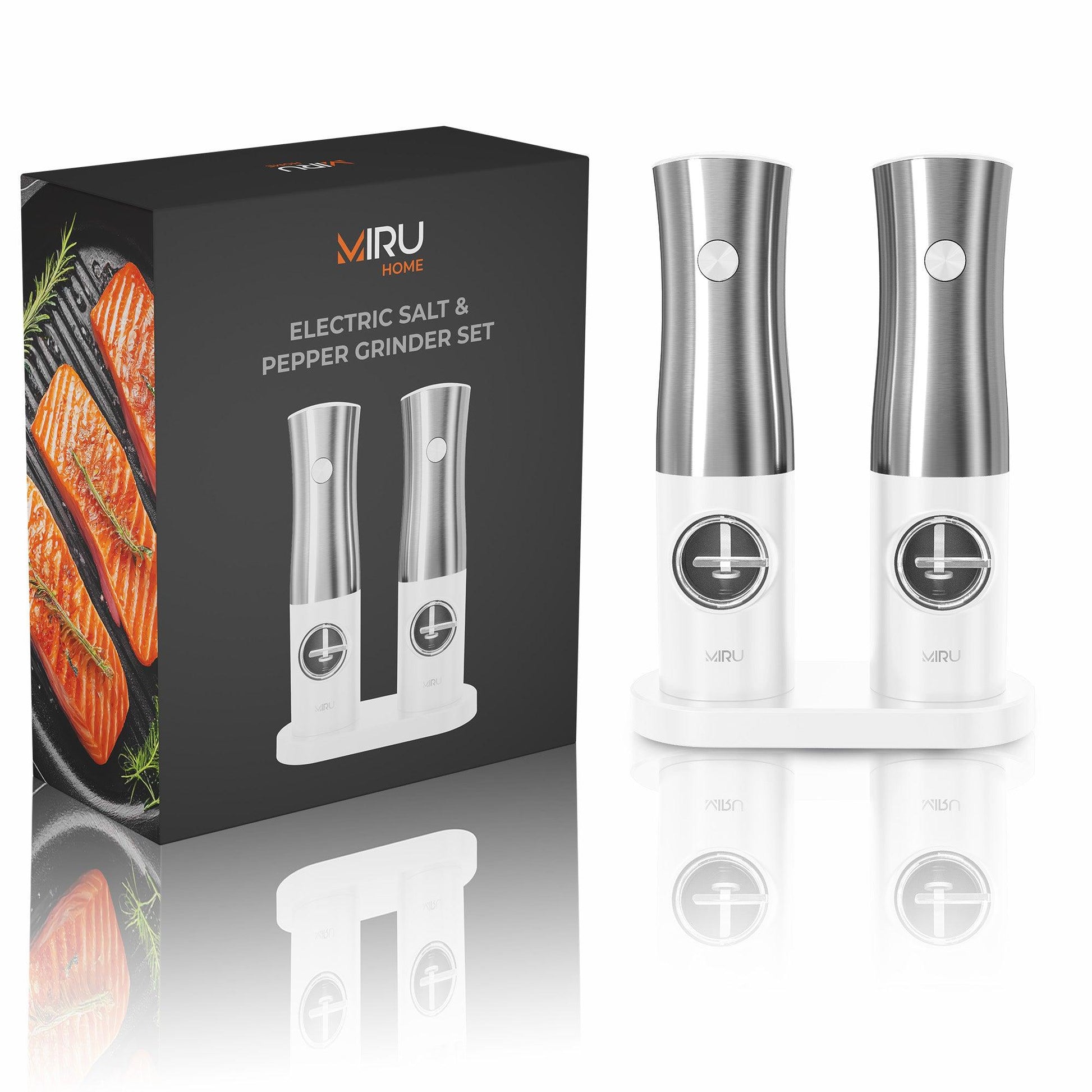 Electric salt and pepper grinder set, 2 pieces - Miruhome