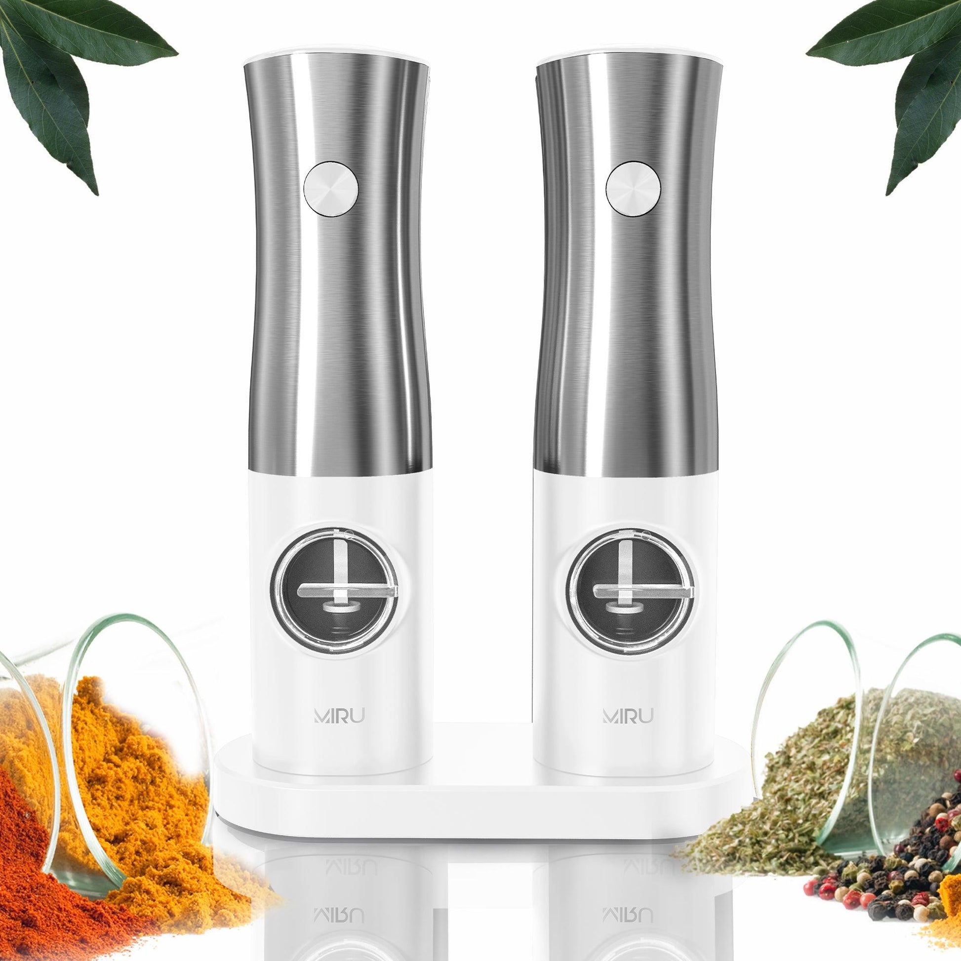 Electric salt and pepper grinder set, 2 pieces - Miruhome