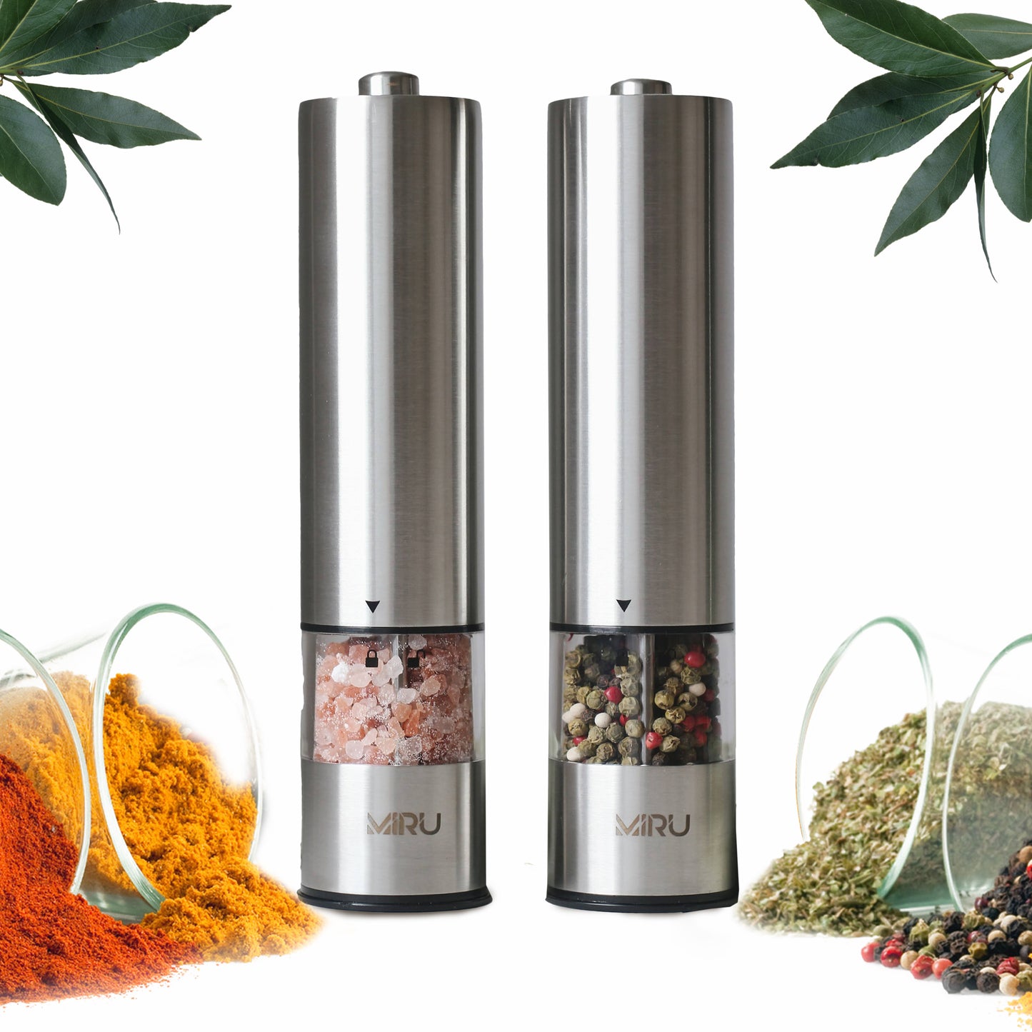 ELECTRIC SALT AND PEPPER GRINDER SET OF 2 - Miruhome