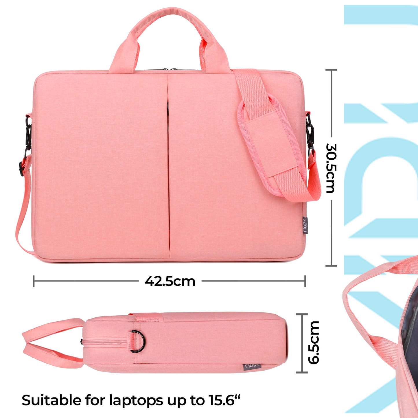 WOMEN'S LAPTOP BAG 15.6 SHOULDER Briefcase Pink - Miruhome