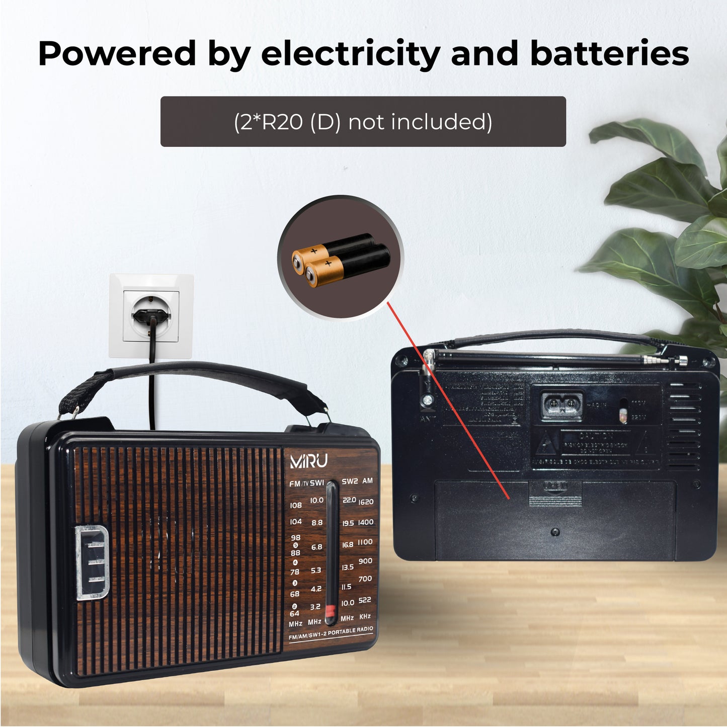 PORTABLE KITCHEN RADIO ON BATTERIES R20 - Miruhome