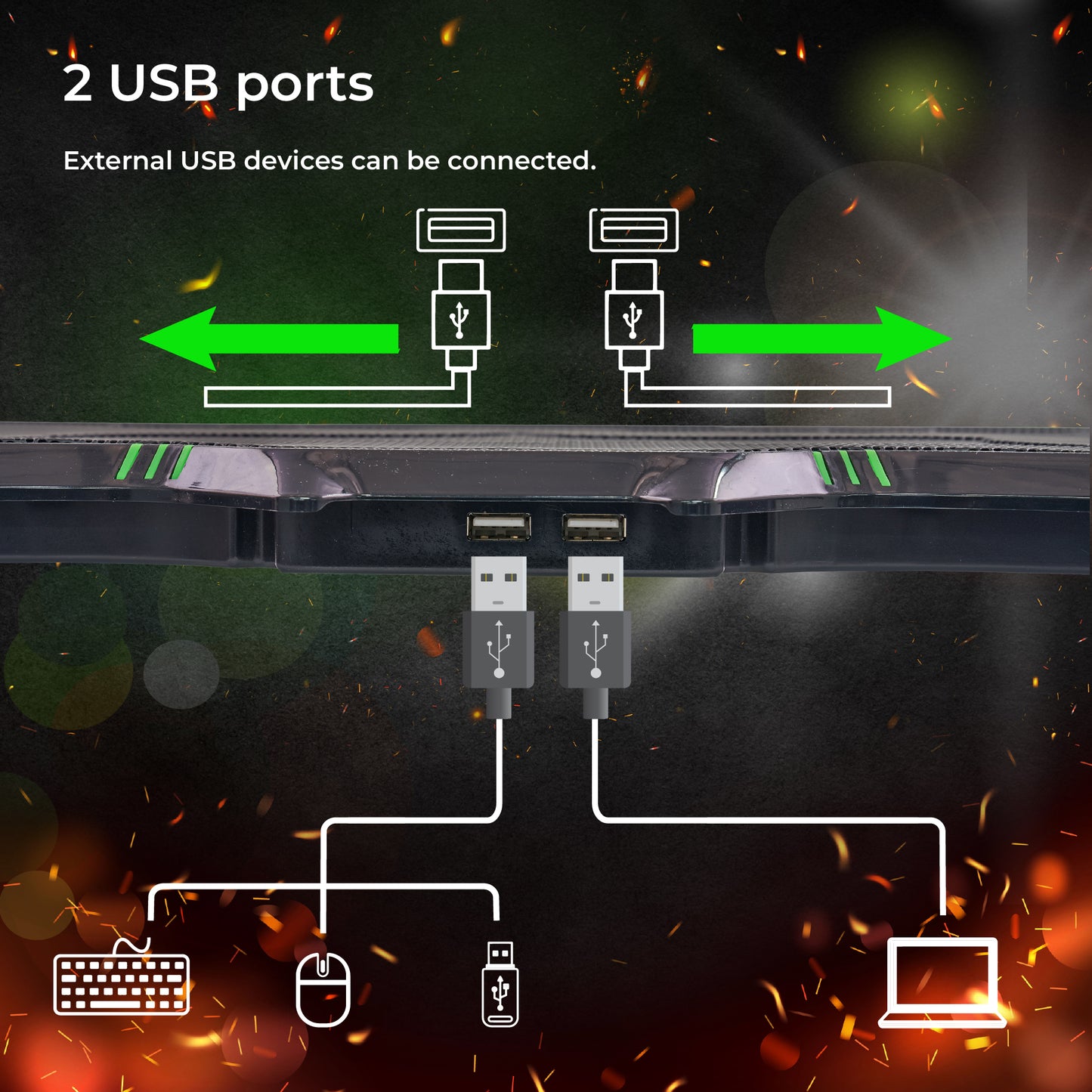 COOLING PAD FOR 15'' LAPTOP LED - Miruhome