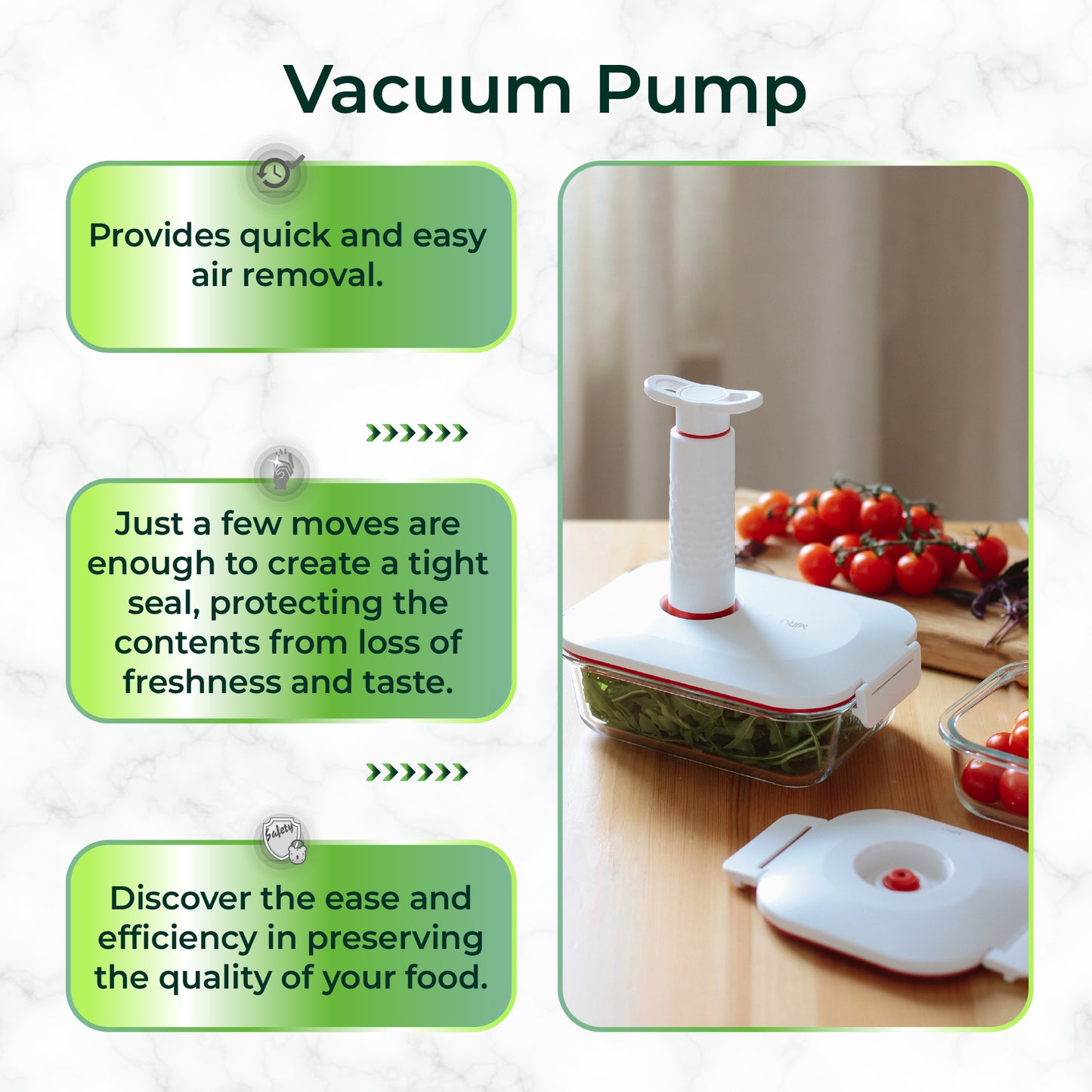 VACUUM FOOD CONTAINER WITH PUMP AND LID PLASTIC 3IN1 SET + FREE SAUCE SPRAY! - Miruhome