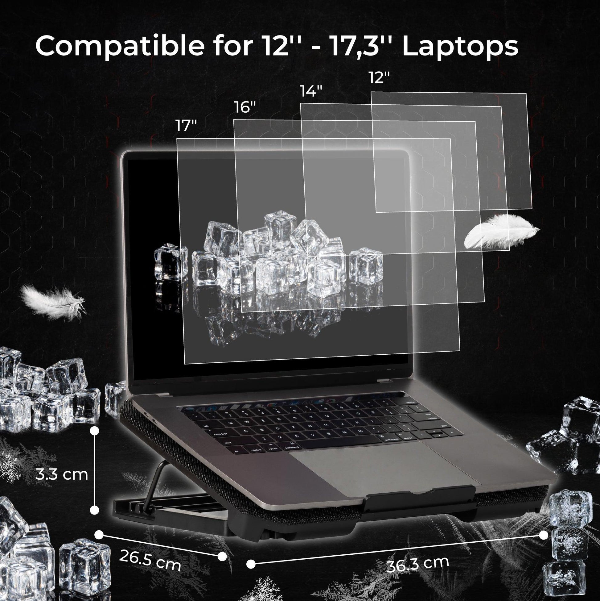 STAND COOLING PAD FOR 12-17" LAPTOP - Miruhome