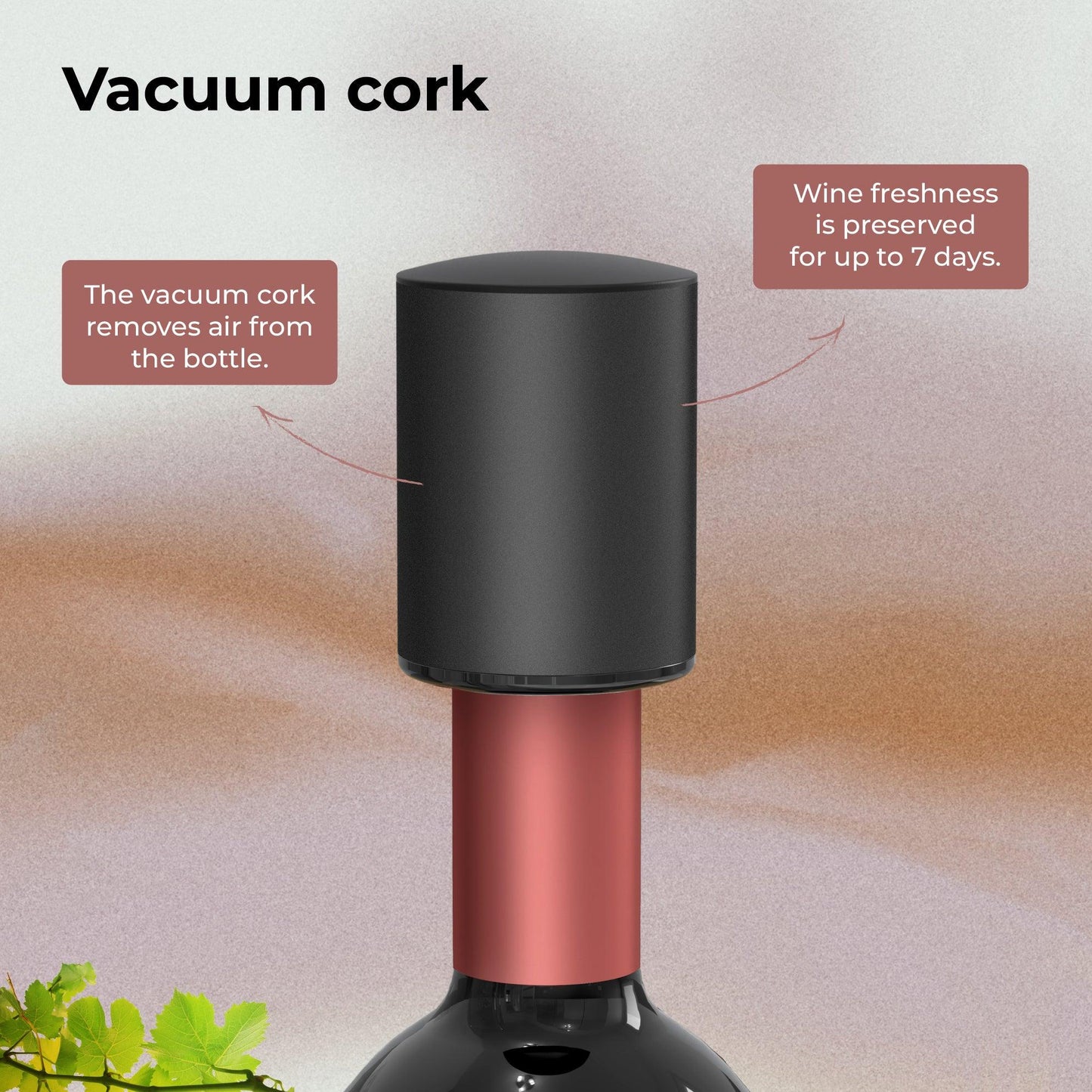 ELECTRIC WINE BOTTLE CORKER STEEL BLACK 4-in-1 GIFT SET - Miruhome