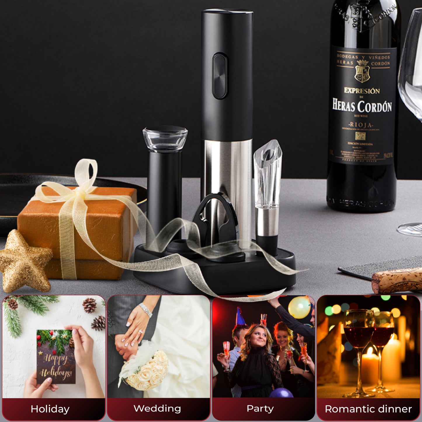 Electric Wine Bottle Opener 6-in-1 Set KAWO04