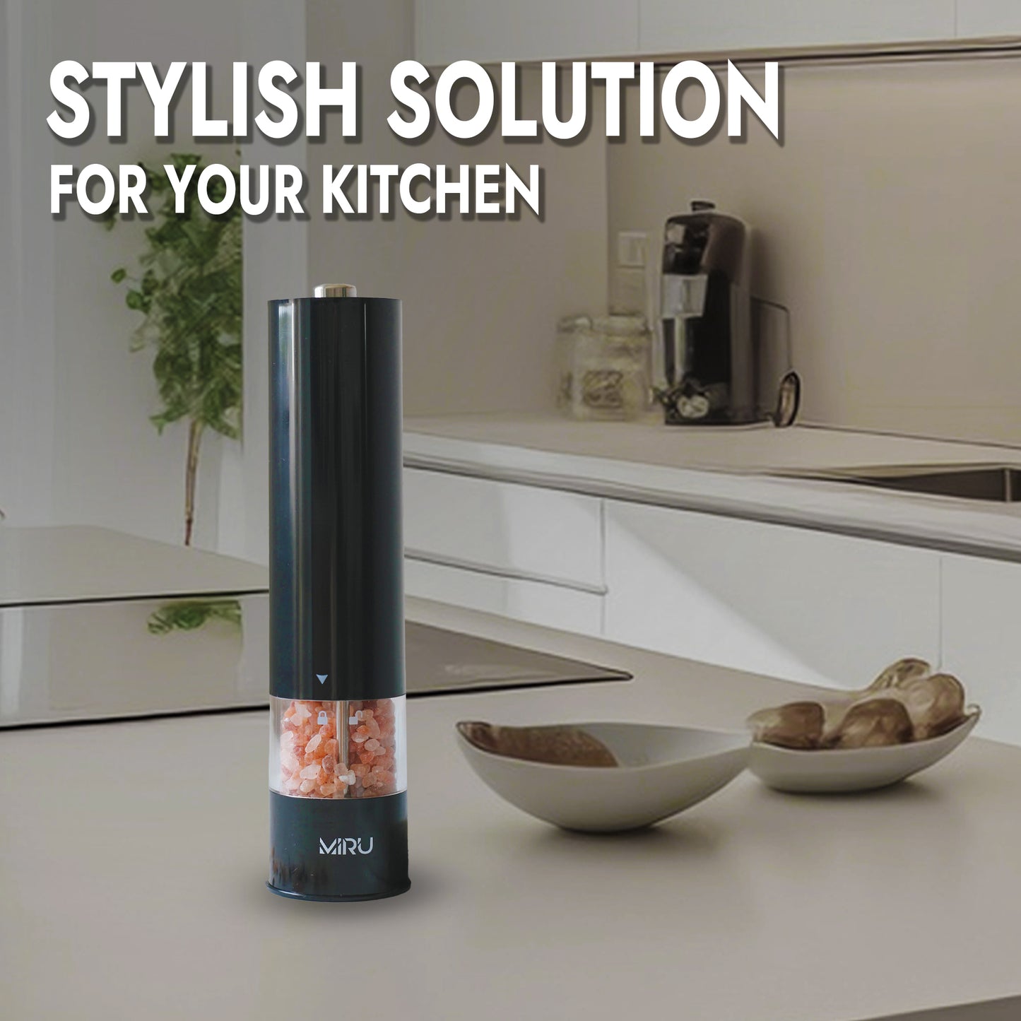 Electric Salt and Pepper Grinder Set, 2 Pieces - Miruhome